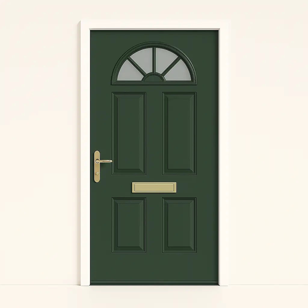 Arched Glazed Victorian Door (Dark Green)