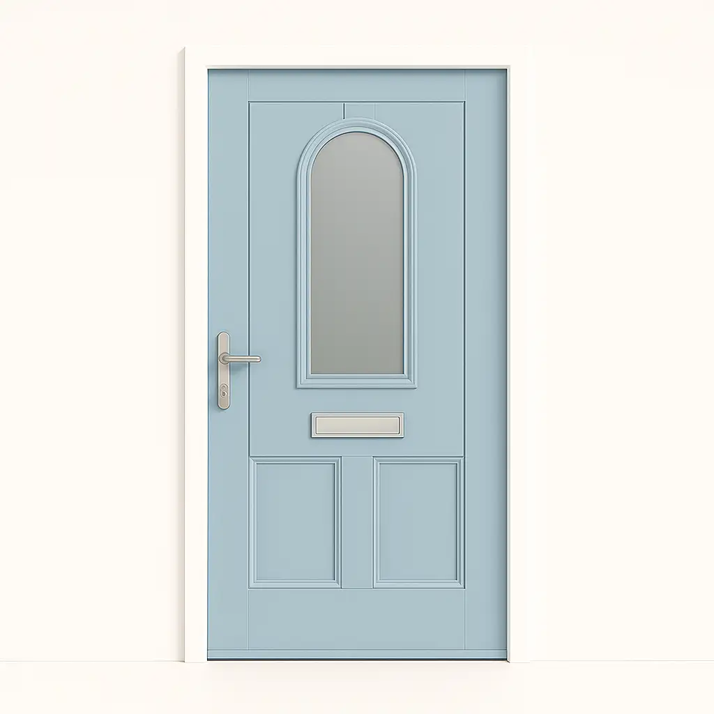 Arched Top Glazed Door (Sky Blue)