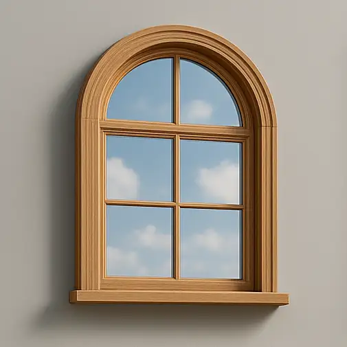 Classic Arch Window (Natural Wood Finish)