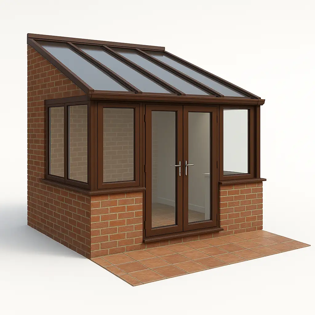 Lean-to Conservatory (Rosewood Frame)
