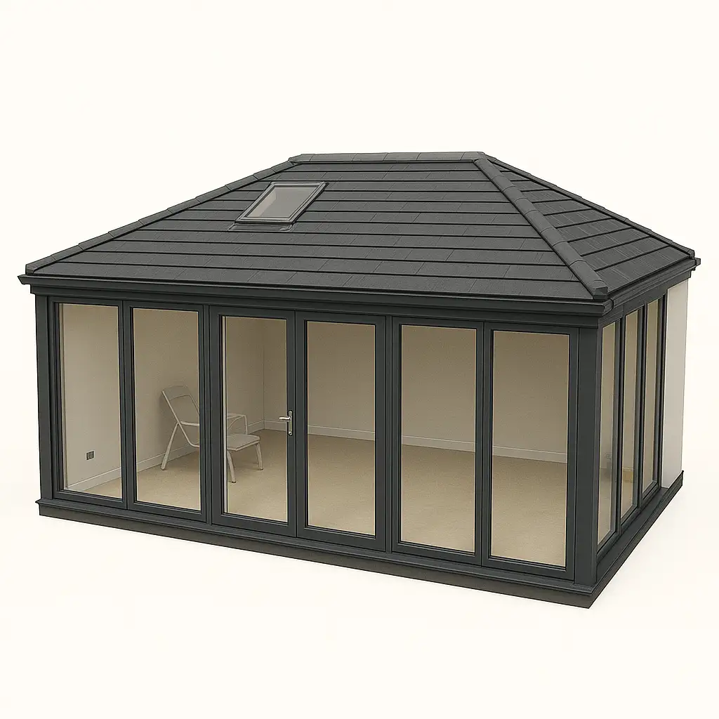 P-Shape Tiled Roof Conservatory