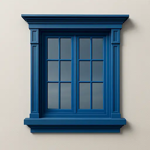 Victorian Box Window (Blue Frame)